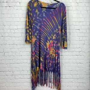 Made in Nepal 100% Viscose Tie Die Purple Windhorse S/M Hippie Bohemian Vacation